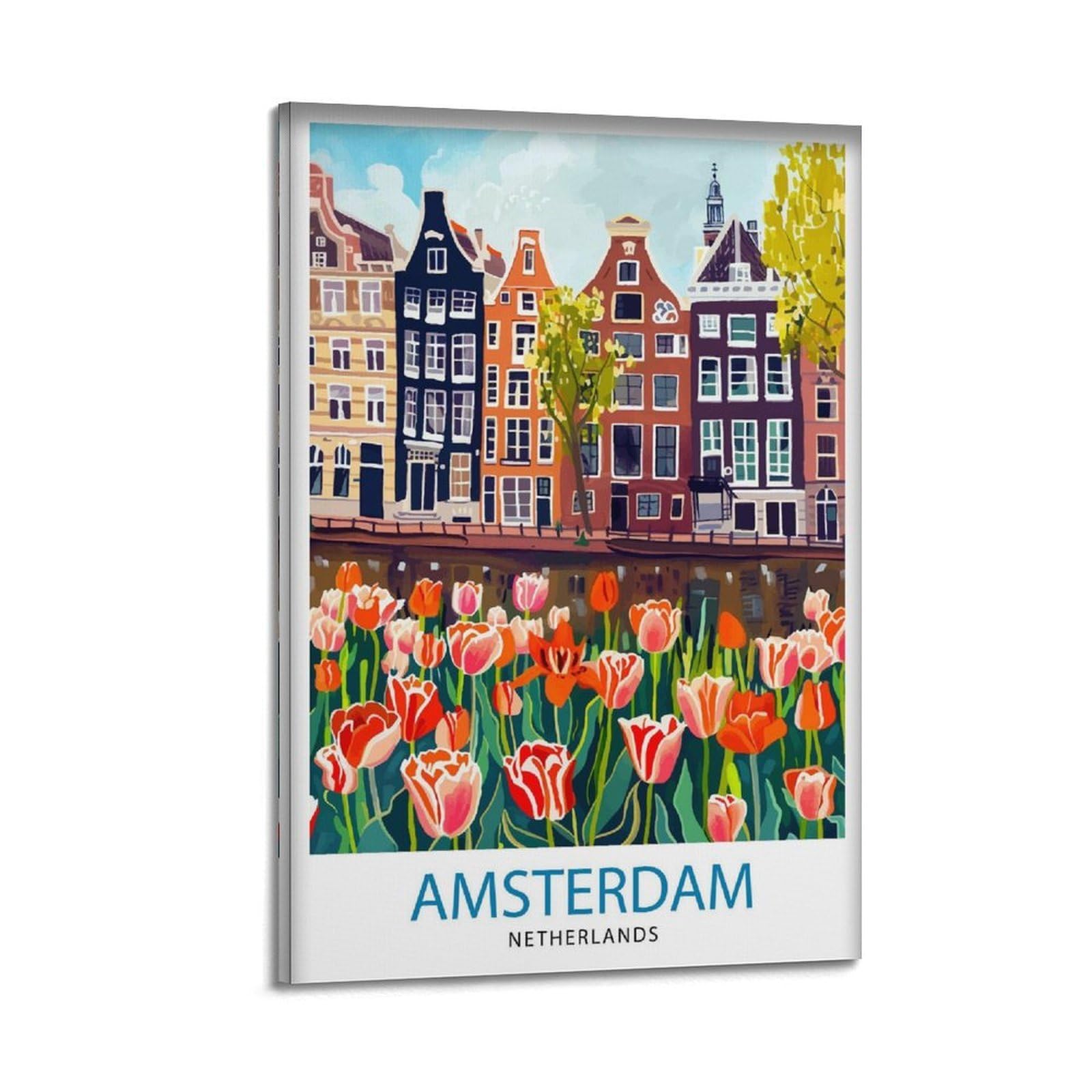xiaoxiaoshen Amsterdam Netherlands Travel_3 Canvas Poster Wall Art Prints Room Aesthetic Murals Bedroom And Living Decorations 24x36inch(60x90cm)