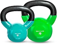 Vista 10 de Yes4All - Juego de pesas rusas recubiertas de vinilo, set combinado para entrenamiento corporal completo, fuerza de agarre, flexiones y ejercicios
