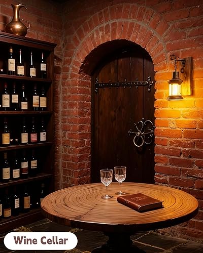 Miniatura 7 de LightInTheBox Retro Rustic Wall Sconces, Industrial Vintage Wall Light Fixtures Farmhouse Antique Wooden Wall Lamp for Aisle, Vanity Mirror,