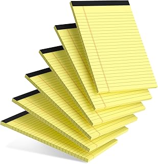 AILZFEI 6pcs Small Note Pad 5x8 College Ruled Legal Pads Paper Notepads 6 Pack Study Back Writing Pads 5 x 8 Legal Pads Pe