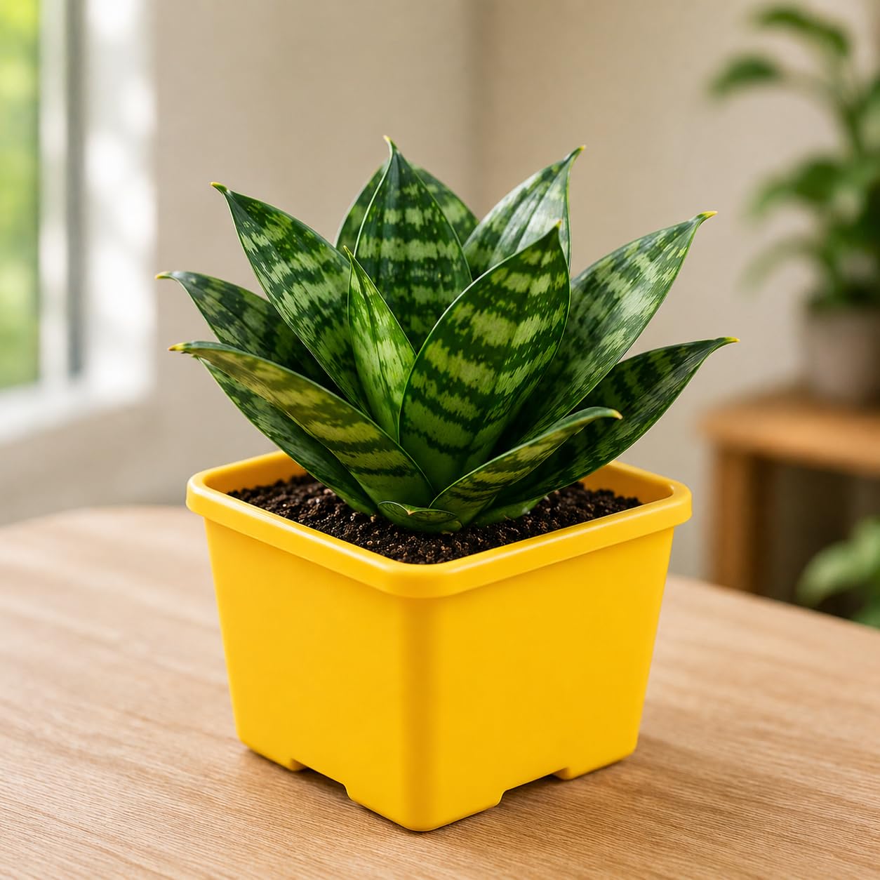 Live Snake Plant with Pot | Dwarf Bird's Nest Sansevieria | Natural Air Purifier Indoor Plant | Pack of 1-image-38