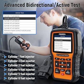 FOXWELL NT510 Elite fit for Chrysler Jeep Dodge Scan Tool, All System OBD2 Scanner Bidirectional Diagnostic Tool, All Maintenance Car Code Reader with ABS Bleeding TPMS Battery Registration Reset Tool