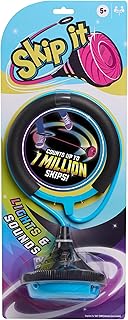 Skip It Retro Outdoor Toy, Light Up Ball and Digital Counter, Blue, Soft Foam Padded Ankle Ring, 31-inch Long, Screen Free Play, Toys for Kids Ages 5 Up