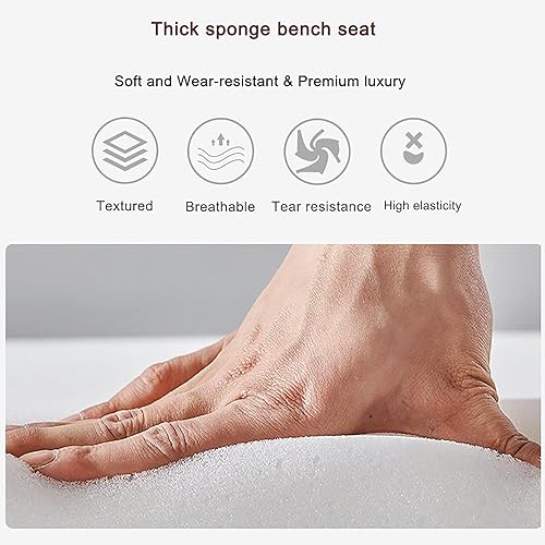 Miniatura 4 de Banco otomano de almacenamiento para pies en el extremo de la cama, banco de zapatos de entrada con cómodo cojín, 3 niveles, de malla metálica,