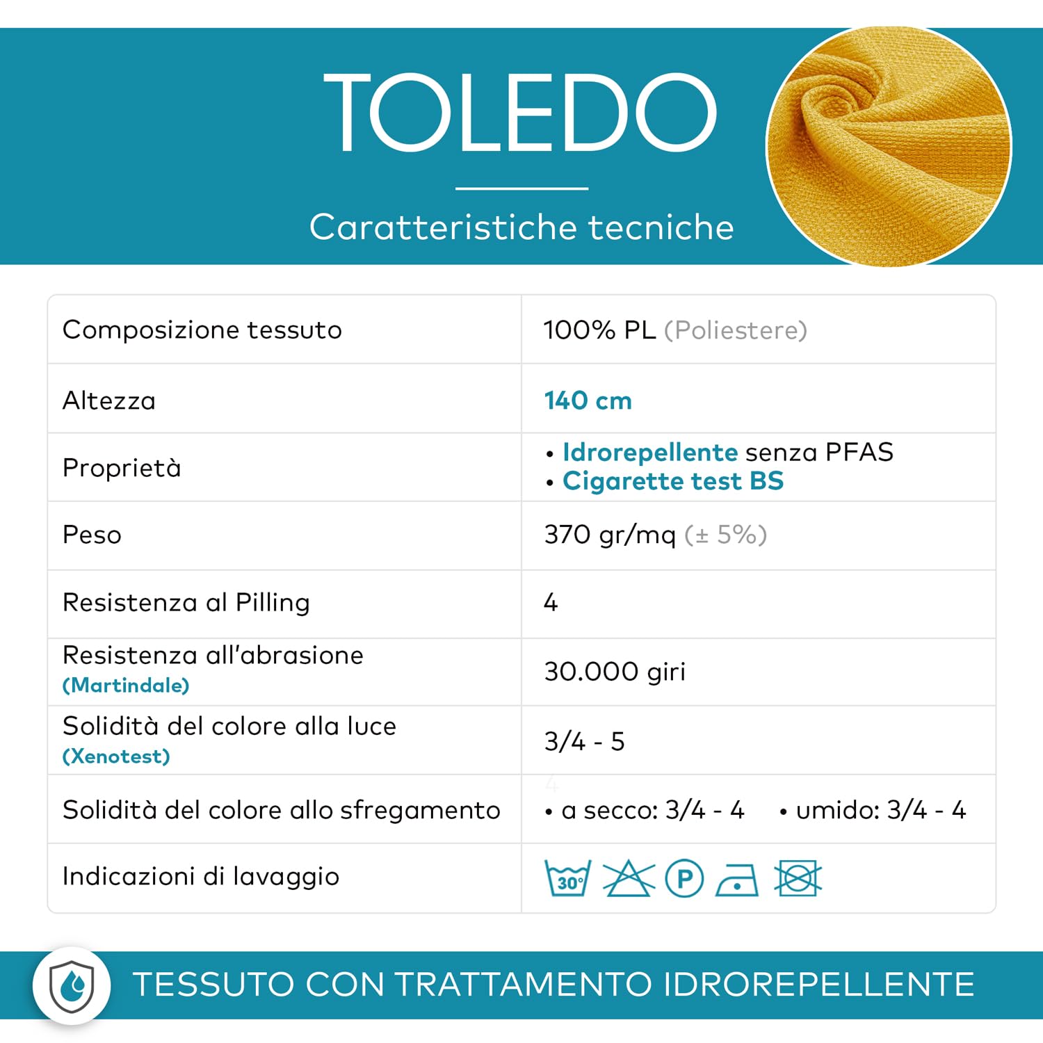 DESHOME Toledo 10 metros - Tela por metros impermeable | Tejido resistente para tapizar sofás, cojines, sillas y decoración del hogar Blanco tráfico