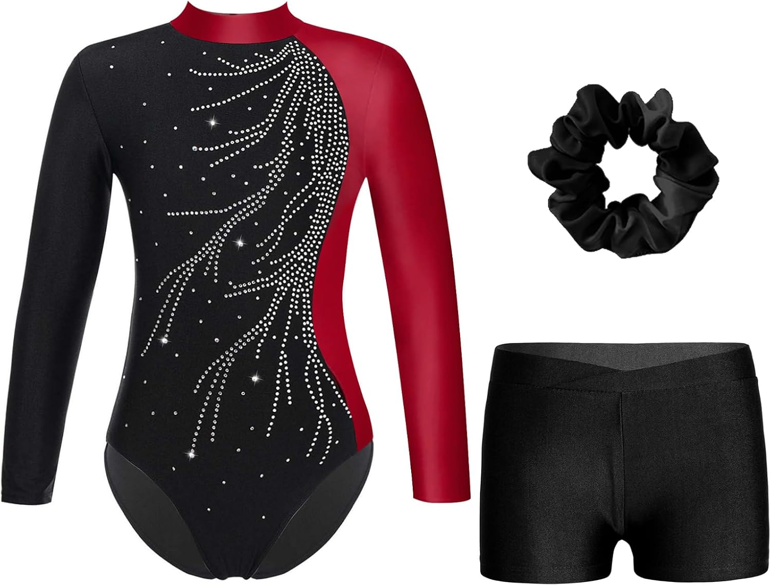 Body da ginnastica ritmica con gonna rosa. Costume per pattinaggio artistico, ginnastica aerea, acrobatica, aerobica, twirling e danza. - Italia