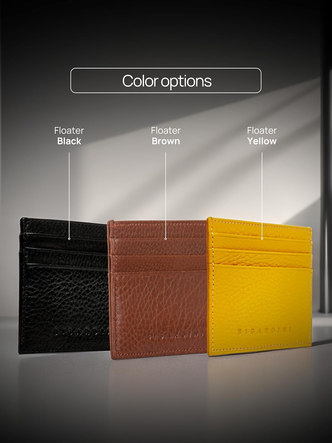 Bigardini Slim Minimalist Leather Card Wallet For Men & Women - RFID Blocking Leather Card Holder Wallets (Brown)