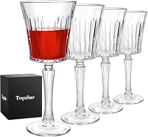 Wine Glasses Set of 4, 9.5oz Crystal Wine Glasses with Long Stem, Lead-Free Red Wine Glass, Gifts for Wedding, Anniversary, Chrismas, Birthday
