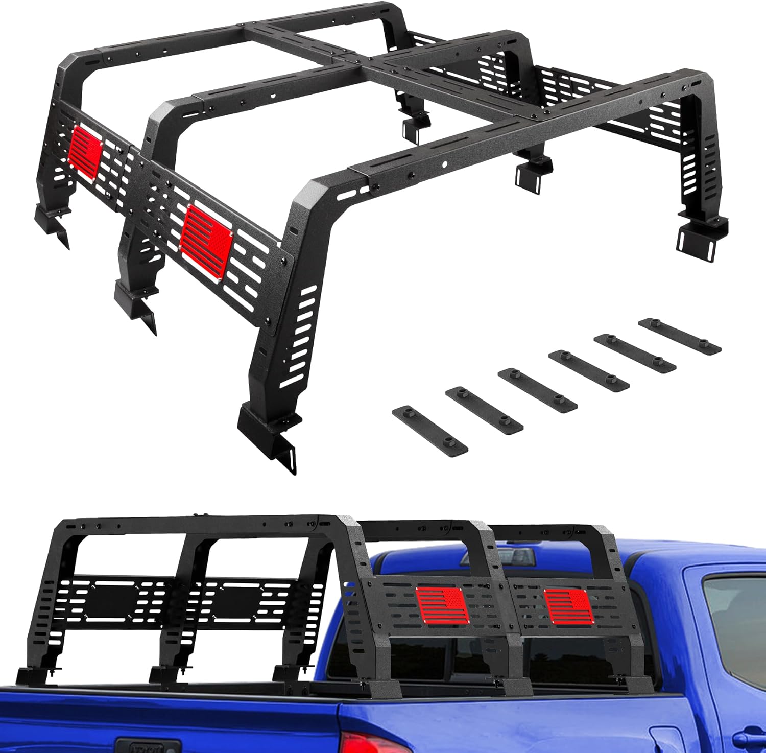 POFENZE 22.5" High Overland Bed Rack for Trucks w/Bed Rails
