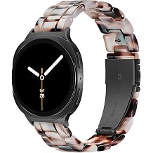 Resin Band for Samsung Galaxy Watch 8 Band 40mm 44mm/Galaxy Watch 8 Classic Band 46mm Women Men, Lightweight Replacement Bracelet Strap for Samsung Watch 8 Bands-Tortoise Stone Flower
