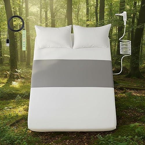 Sábanas de tierra, 10 % fibra de plata pura + 90 % algodón orgánico, sábana bajera de media tierra, talla única para todas las camas (gris, 24 x 108