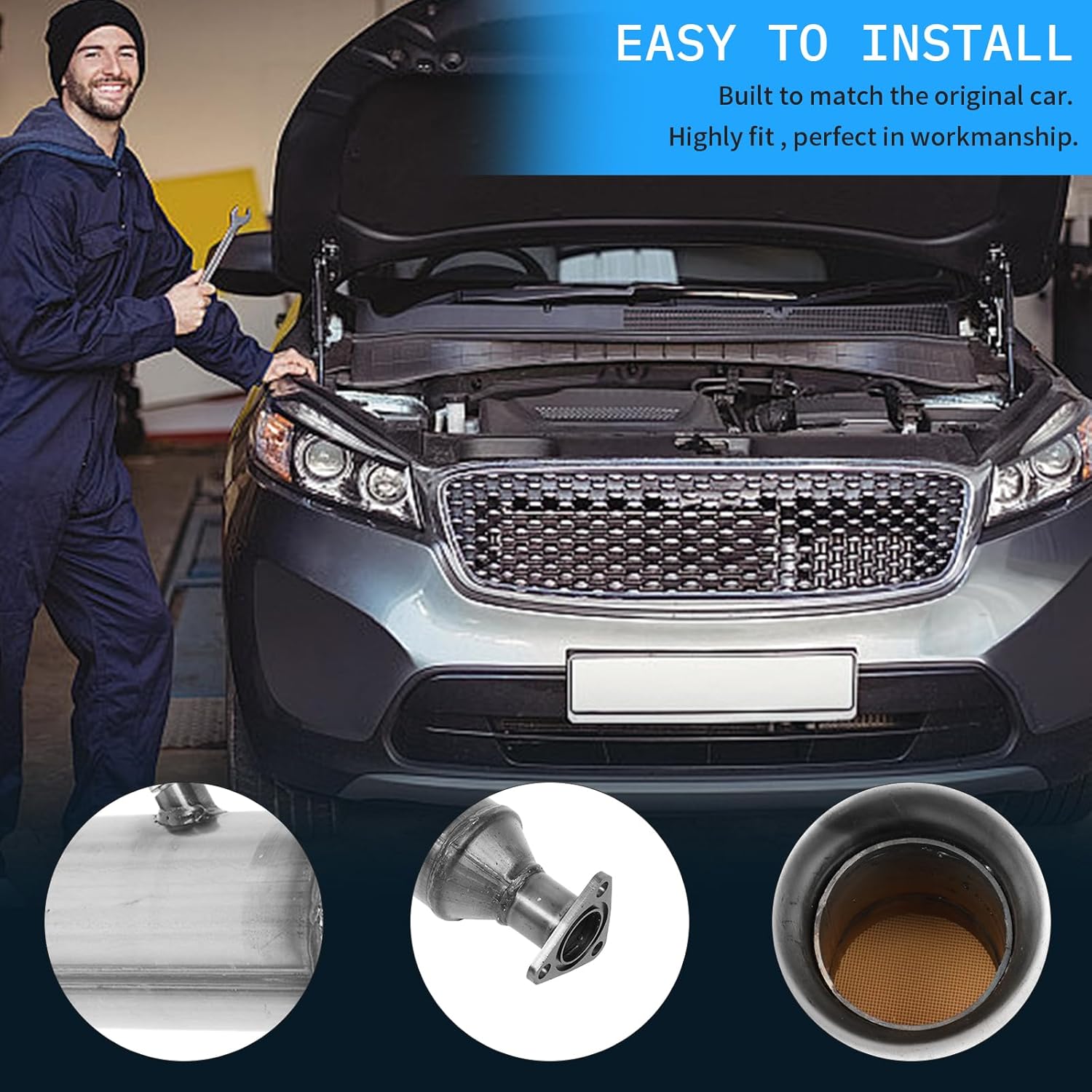 MOTORHOT Catalytic Converter Compatible with Honda Odyssey 3.5L 1999-2004 Replace 13071,16369,40358