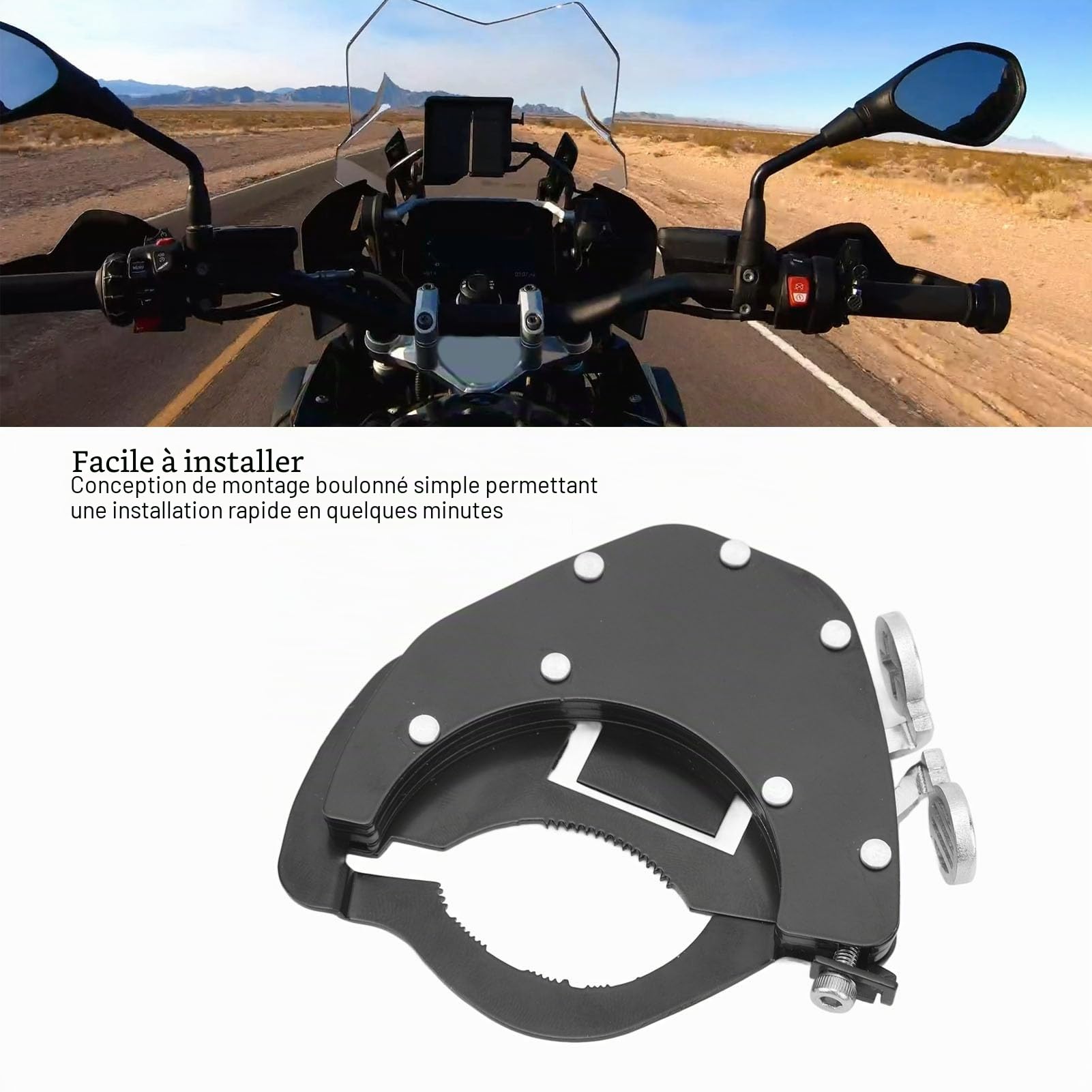Verrouillage D'accélérateur de Moto, Pince D'assistance Universelle pour Régulateur de Vitesse, Dispositif de Retenue de Contrôle de Vitesse Réglable pour les Longs Trajets, (bas)