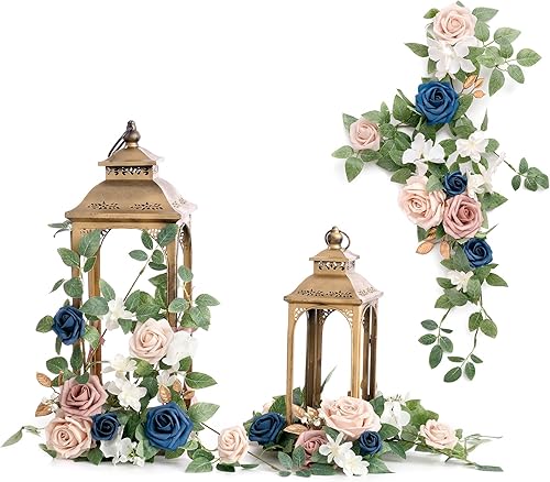 Ling's Moment Decoración de pasillo de boda, arreglo de guirnalda de flores de 1.8 pies para sillas de ceremonia, centros de mesa y decoración de