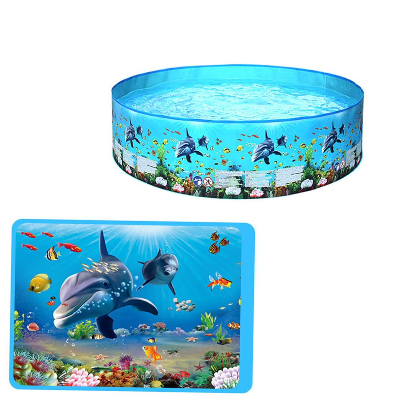 Piscine ronde en PVC 122x25 cm - Bassin de jeux d'eau rigide et solide pour le jardin d'été