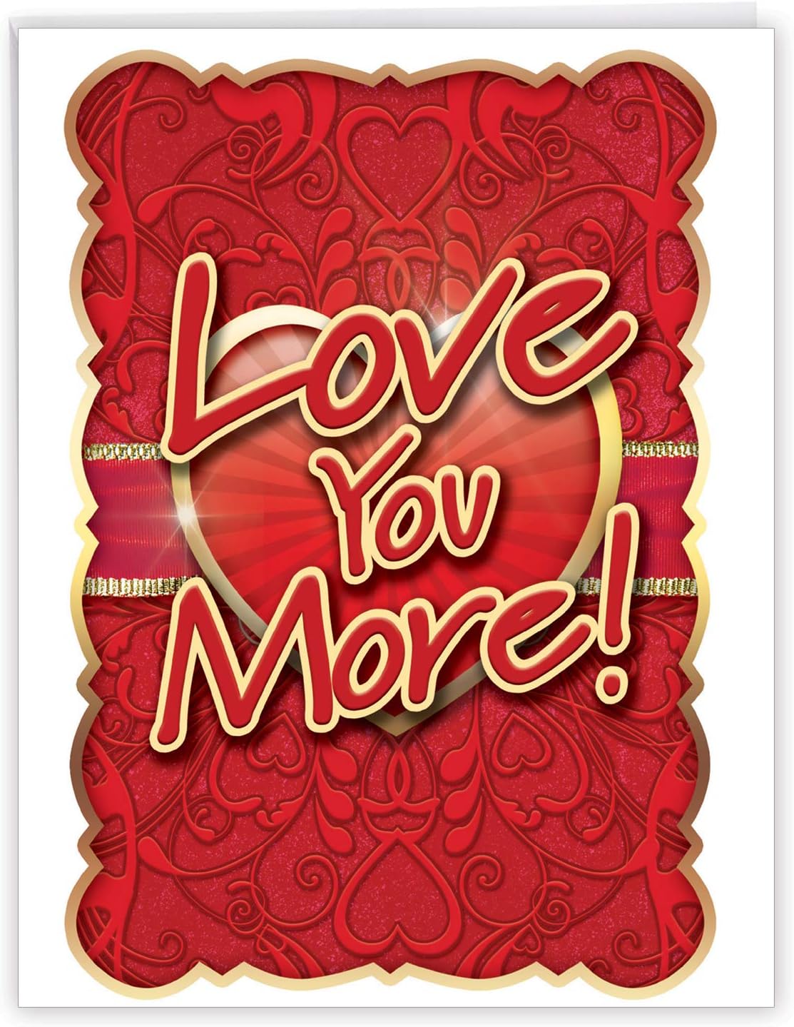 J2133 Jumbo Funny Valentine's Day Card: Love You More With Envelope (Extra Large Version: 8.5'' x 11''), Multicolor
