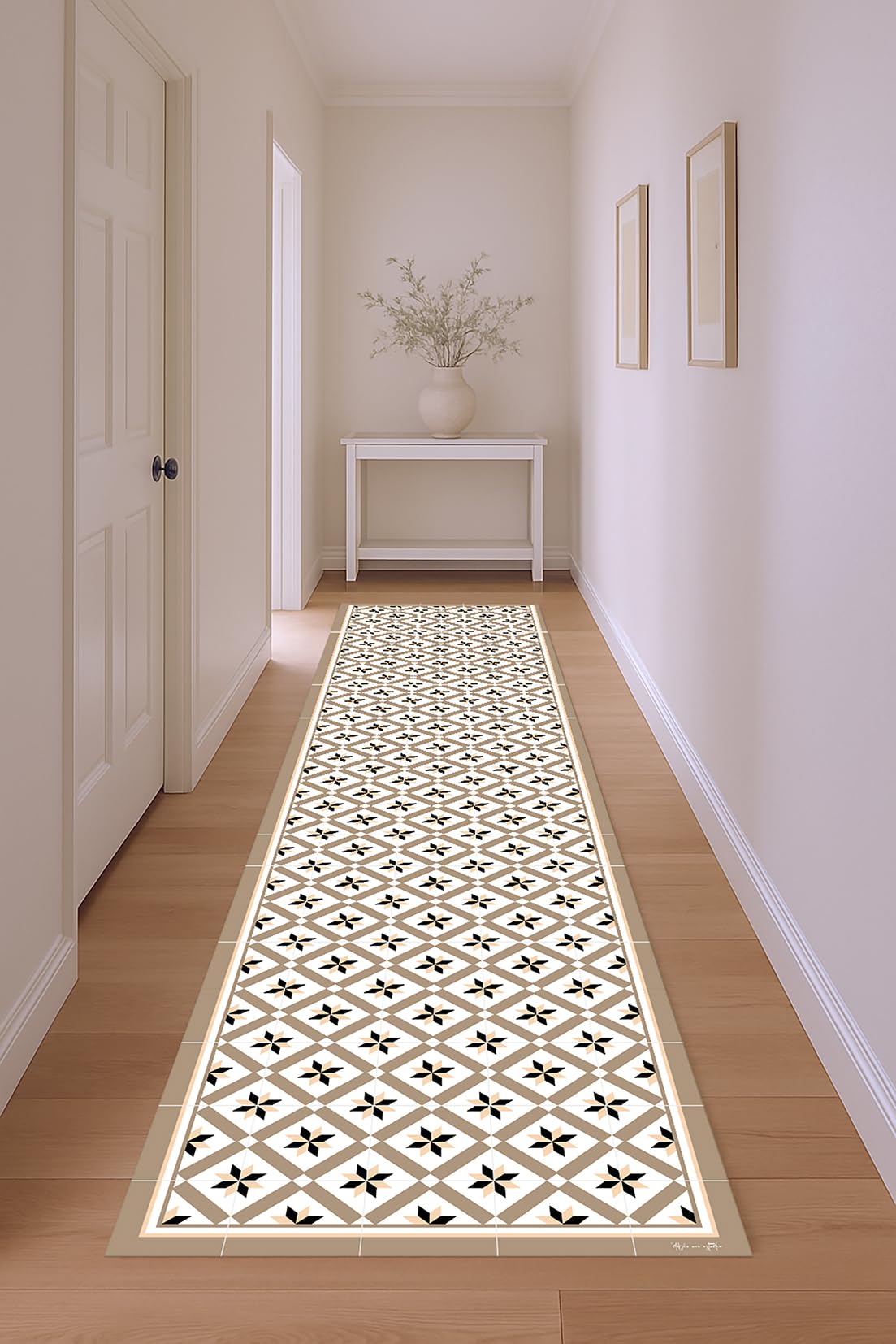 DobleUve Estudio Alfombra Vinílica Hidráulica 24 | Marrón | 65x140 cm | Alfombra Cocina Lavable Antideslizante | Alfombra Vinilica | Suelo Vinílico | Alfombra Vinilo Salón