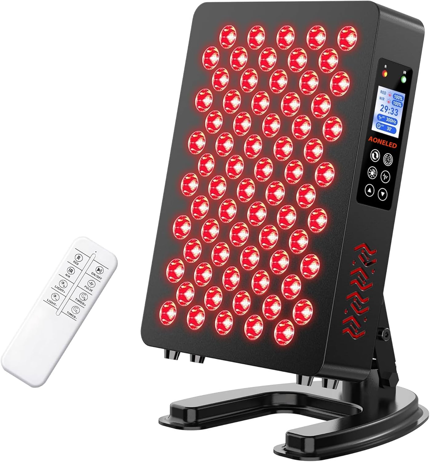 Red Light Therapy Panel with Adjustable 180° Stand – 630nm 660nm 810nm 850nm Near Infrared LED Light for Face & Body – High Irradiance Full-Body Coverage for Skin Care, Muscle Recovery & Joint Comfort