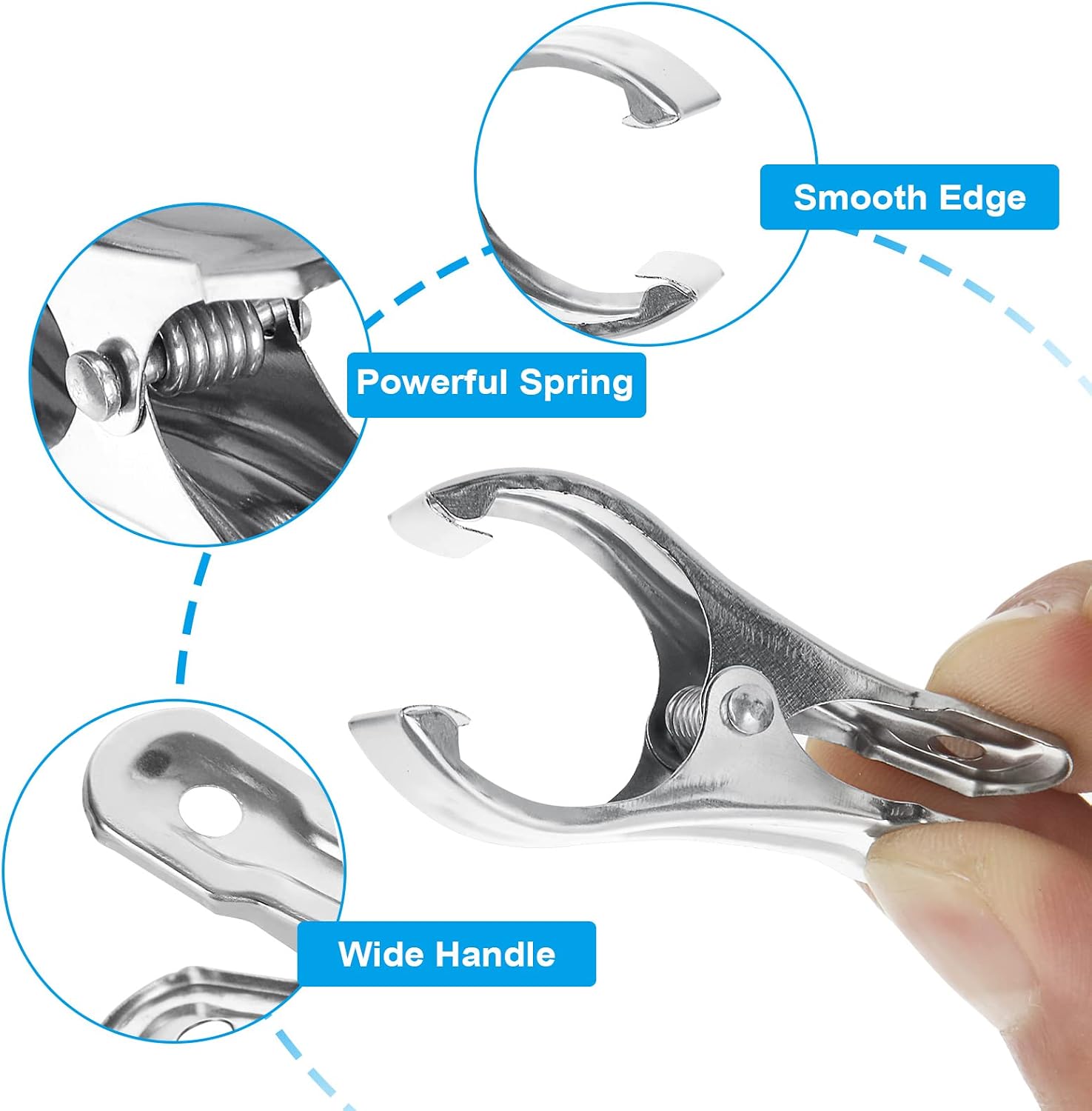 200PCS 2 Inch Garden Clips Heavy Duty Greenhouse Clips Stainless Steel Greenhouse Clamps for Netting with Strong Grip to Hold Down Shade Cloth or Plant Cover on Frame Garden Hoops