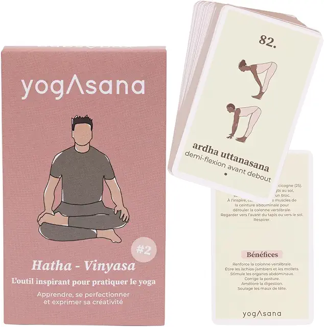 Cartes Yoga Hatha Vinyasa - 44 Postures & 12 Séquences - Salutation au Soleil