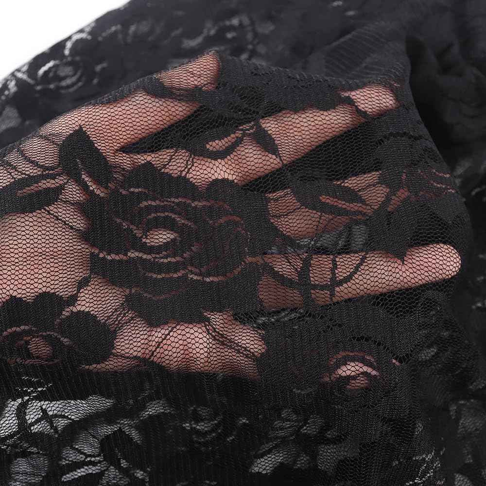 Noomelfish Girls Lace Long Sleeve Layering Tops Sheer Mesh Tee Shirts Blouse (5-12 Years) - Image 2