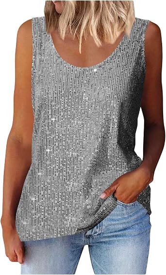 Sequin Tops for Women,Plus Size Dressy Sparkly Evening Party Night Top Going Out Concert Outfits Glitter Shirt