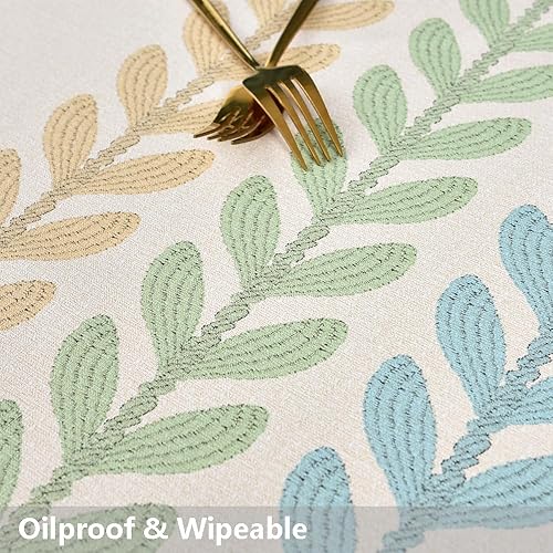 Miniatura 5 de TruDelve Mantel rectangular de plástico, mantel de vinilo beige, impermeable, lavable, para mesa de comedor (54 x 108 pulgadas, trigo-2)