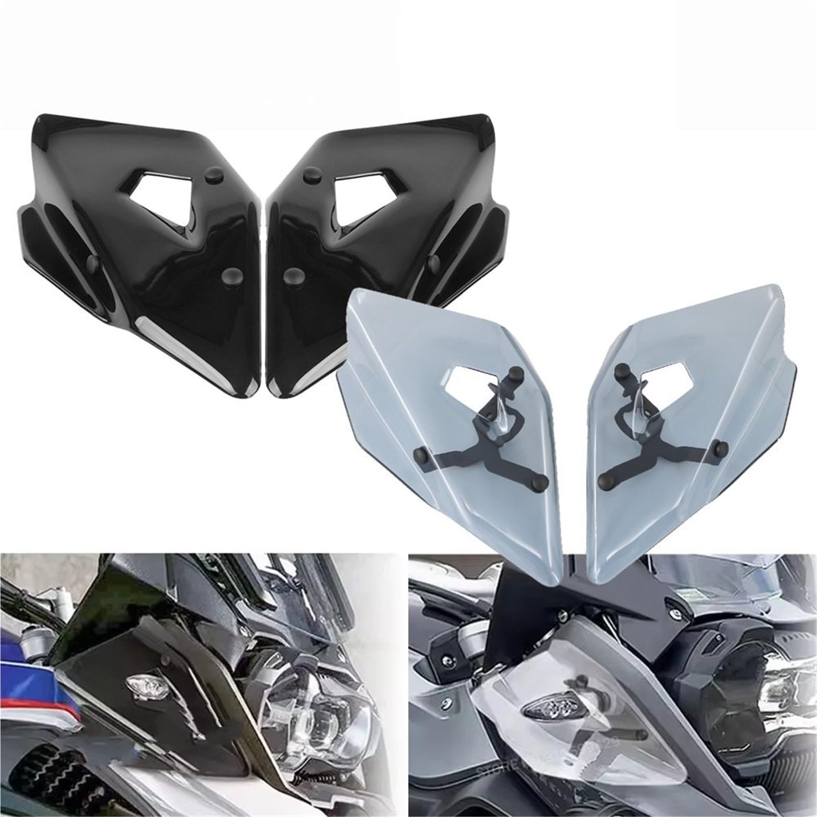 Przednia szyba motocyklowa Deflektor kierunkowskazu, szyba przednia pasująca do BMW R1200GS 2013-2019 R1250GS GS1250 F850GS F750GS 2018-2023.(Dark somke)