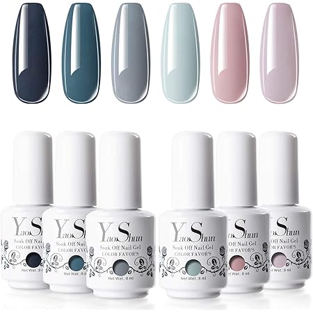 Amazon Amazon限定ブランド Yao Shun ジェルネイル カラージェル 6色セット Uv Led対応 ポリッシュタイプ 8ml ピンクグレー Yao Shun ジェルネイル 通販