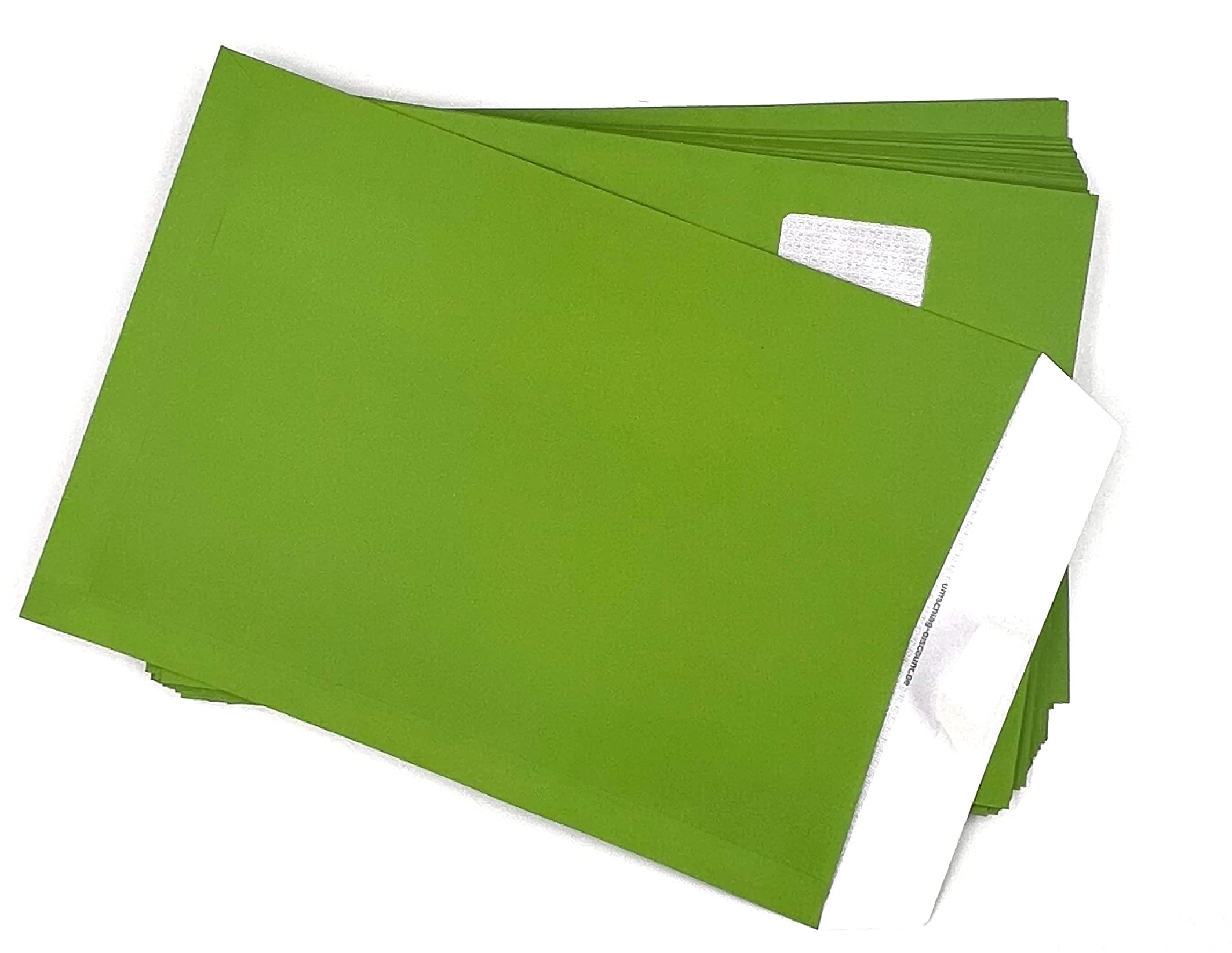 umschlag-Discount - 50 Window Envelopes, Green, Spring Green, Intense Green, Apple Green, C4 = 324 x 229 mm, Peel and Seal - Image 2