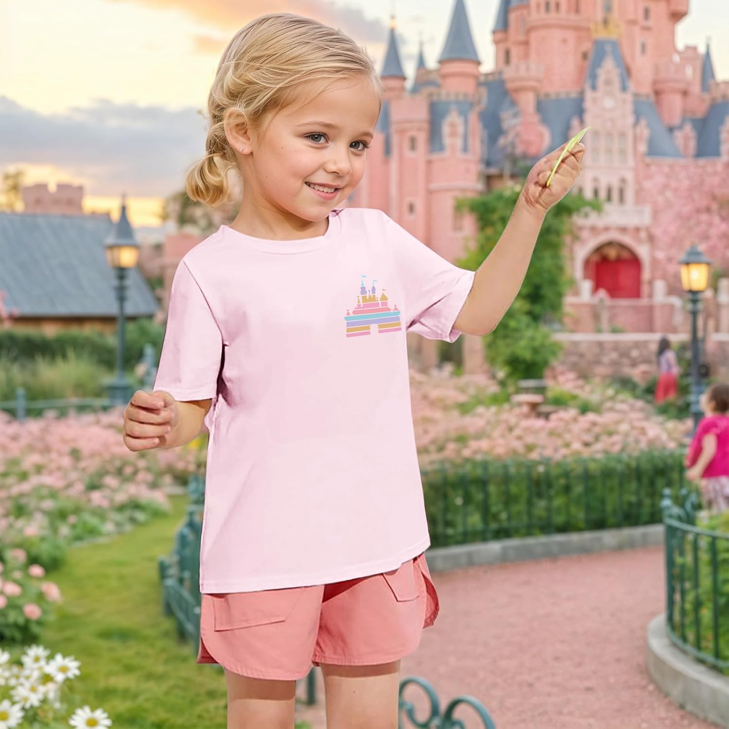 Magic Kingdom Shirts for Girls Kids Cute Magical Castle Graphic Tees Holiday Vacation Trip Tshirt Short Sleeve Tops - Image 3