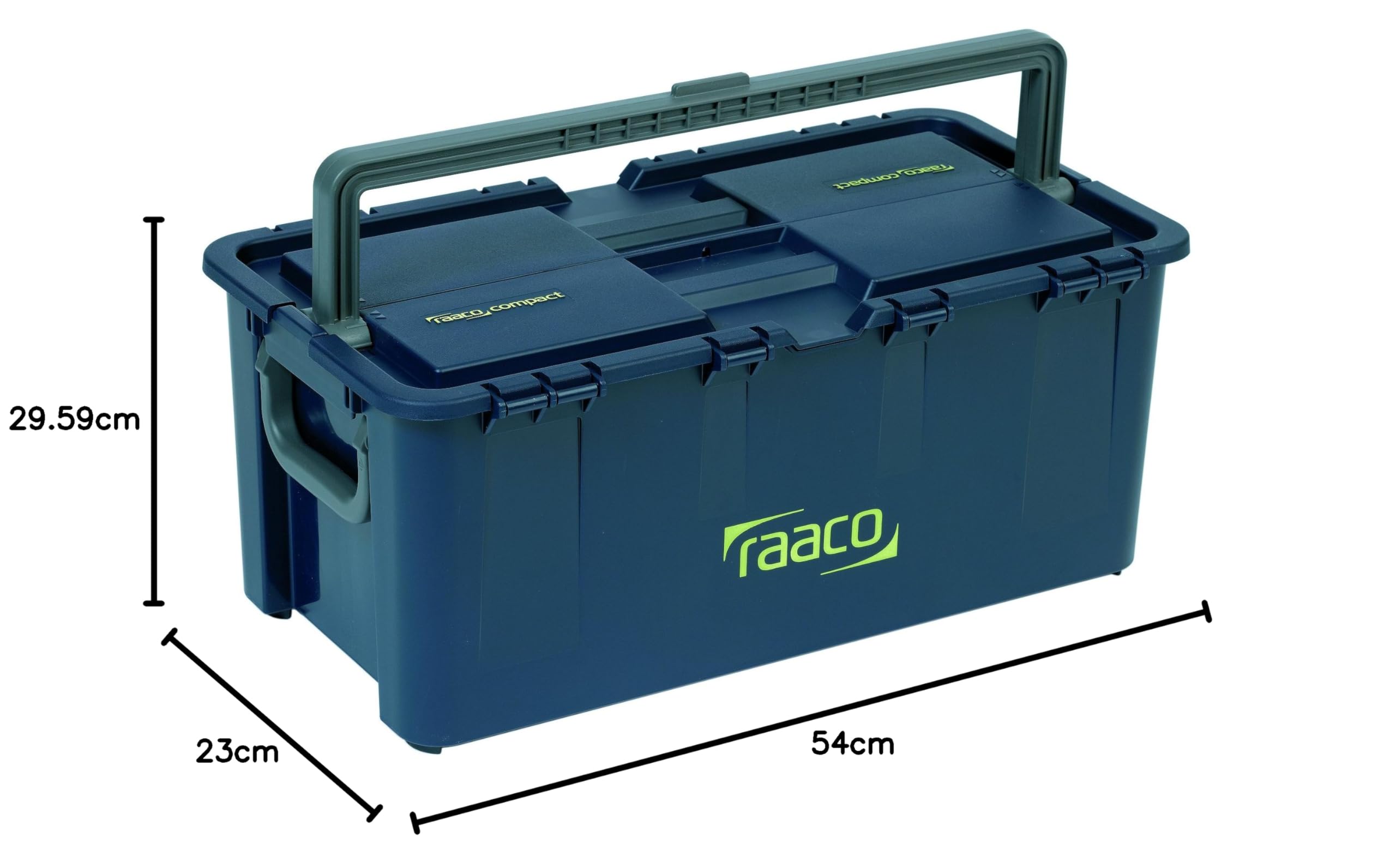 raaco Compact 37 Azul Polipropileno (PP) - Cajas de herramientas (Azul, Polipropileno (PP), 540 mm, 296 mm, 230 mm, 3,69 kg)