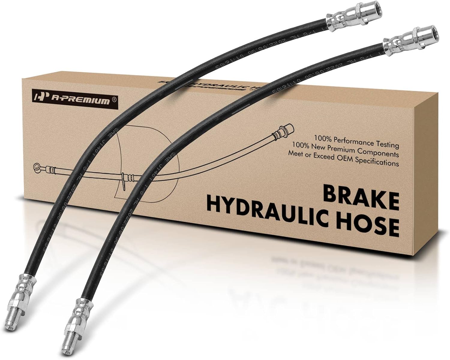 A-Premium Front Brake Hydraulic Hoses Compatible with Select Mercedes-Benz and Chrysler Models - C-Class C230 C280 C300, CLK320 CLS450, E-Class E320 E420 E550, S-Class, Crossfire(Pack of 2)