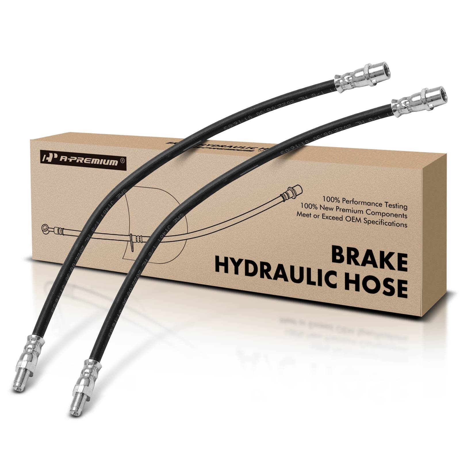 A-Premium Front Brake Hydraulic Hoses Compatible with Select Mercedes-Benz and Chrysler Models - C-Class C230 C280 C300, CLK320 CLS450, E-Class E320