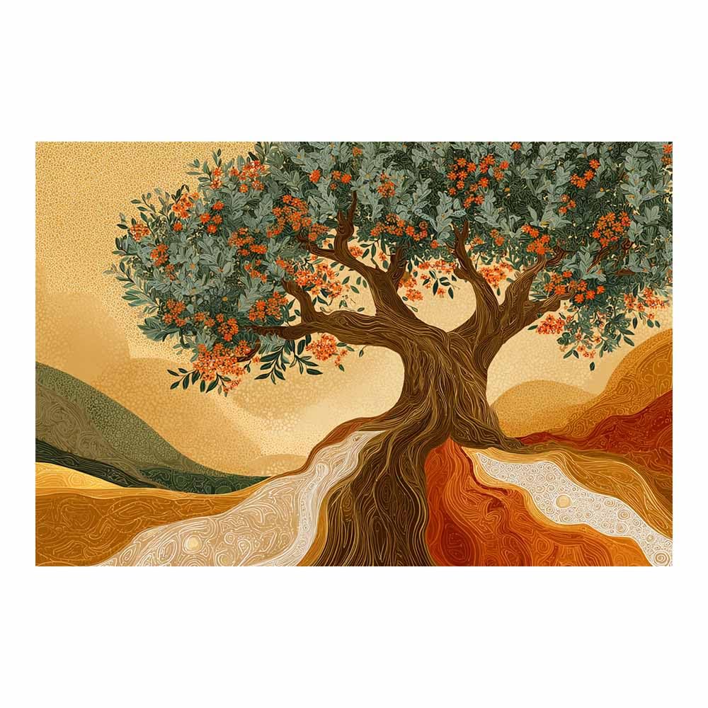 XENIOU Tree Of Life Wall Art Pastel lights Tree canvas wall art, prints for walls, for living room bathroom Bedroom Home Decoration.(Multicolor)-70x100cm Unframed