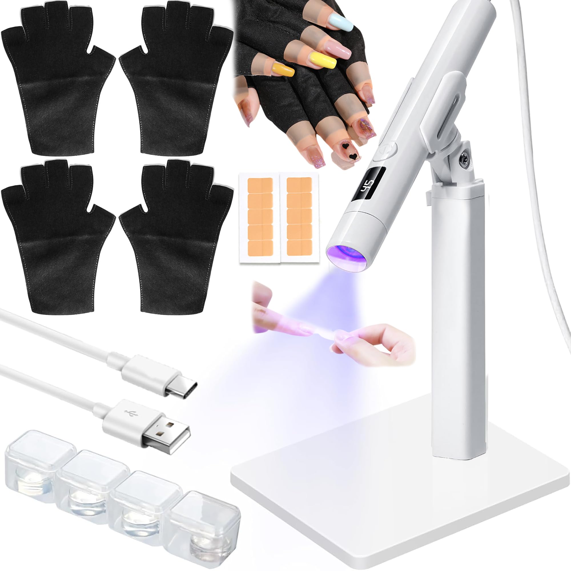 WDEC Lámpara Portátil De Secado De Esmalte De Uñas Sin Manos, Mini Lámpara De Uñas Ultravioleta Con Soporte De Cinturón, Secadora De Esmalte De Uñas Led Time, Lámpara Uñas Inalámbrica Viaje Portátil