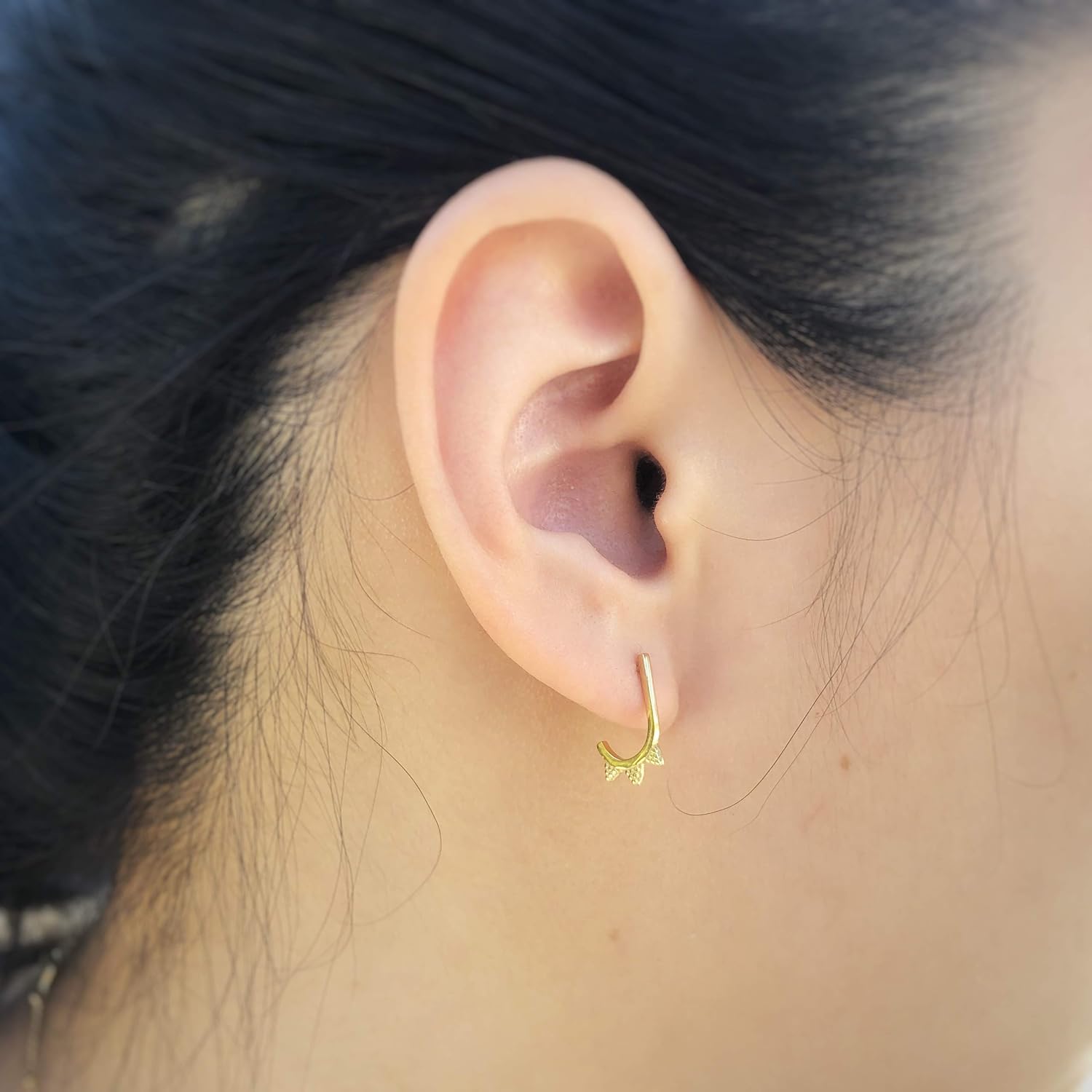 Sunburst Huggie Hoop Earrings in Sterling Silver - Image 6