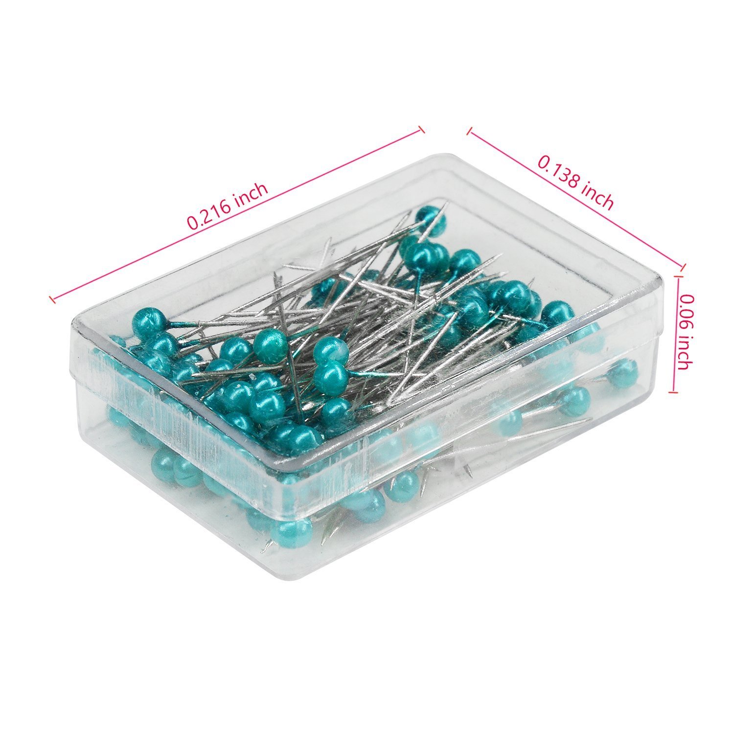 Amazon | カラフル珠付き 虫ピン オフィスピン パール頭ピン シルバー  