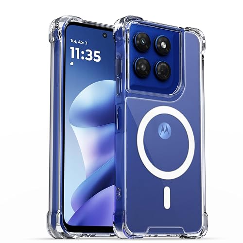 Pikkme Back Cover for Redmi Note 13 Pro 5G / Poco X6 5G Mag-Safe Shockproof PC + TPU | Protective Case Magnetic Support | Bumper Case (Transparent Mag-Safe)
