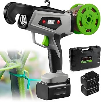 Plant Tying Machine,Branch Binding Machine, Tie Up Vine Tomatoes and Grapes Quickly, with 25mm Bundle Diameter, 6-Speed Tying Circles Adjustment, for Gardeners Farmers Plant Tie Tap-ener Gun