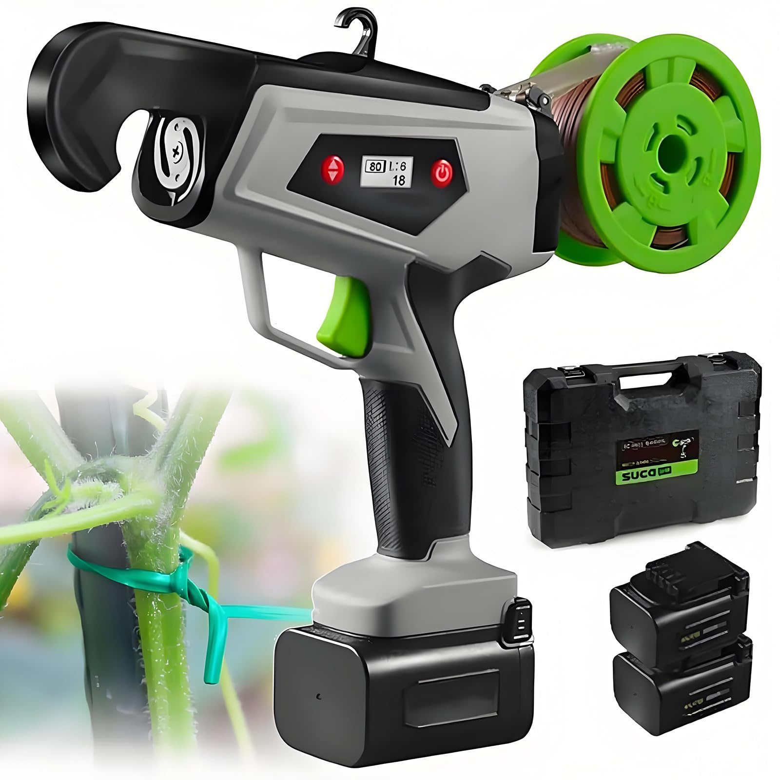 Máquina atadora de plantas, herramienta de encuadernación de ramas para tomates y uvas, paquete de 25 mm, pistola de cinta de 6 velocidades para jardineros y agricultores