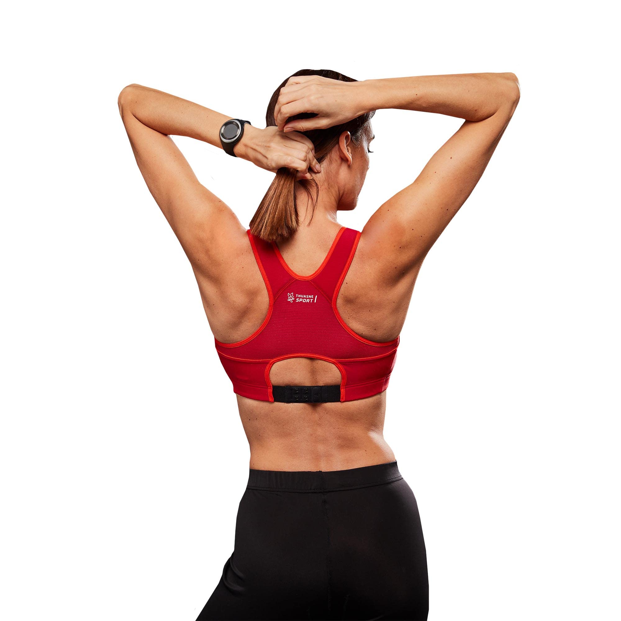 THUASNE - Reggiseno Sportivo Top’ Strap X-Back - Sostegno Forte/Estremo - Progettato per Sport ad Alto Impatto - Fascia di Sostegno Brevettata - Spalline Imbottite e Regolabili