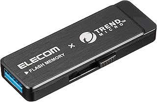 エレコム USBメモリ USB3.0 トレンドマイクロ製ウイルス対策ソフト搭載 8GB ブラック MF-TRU308GBK