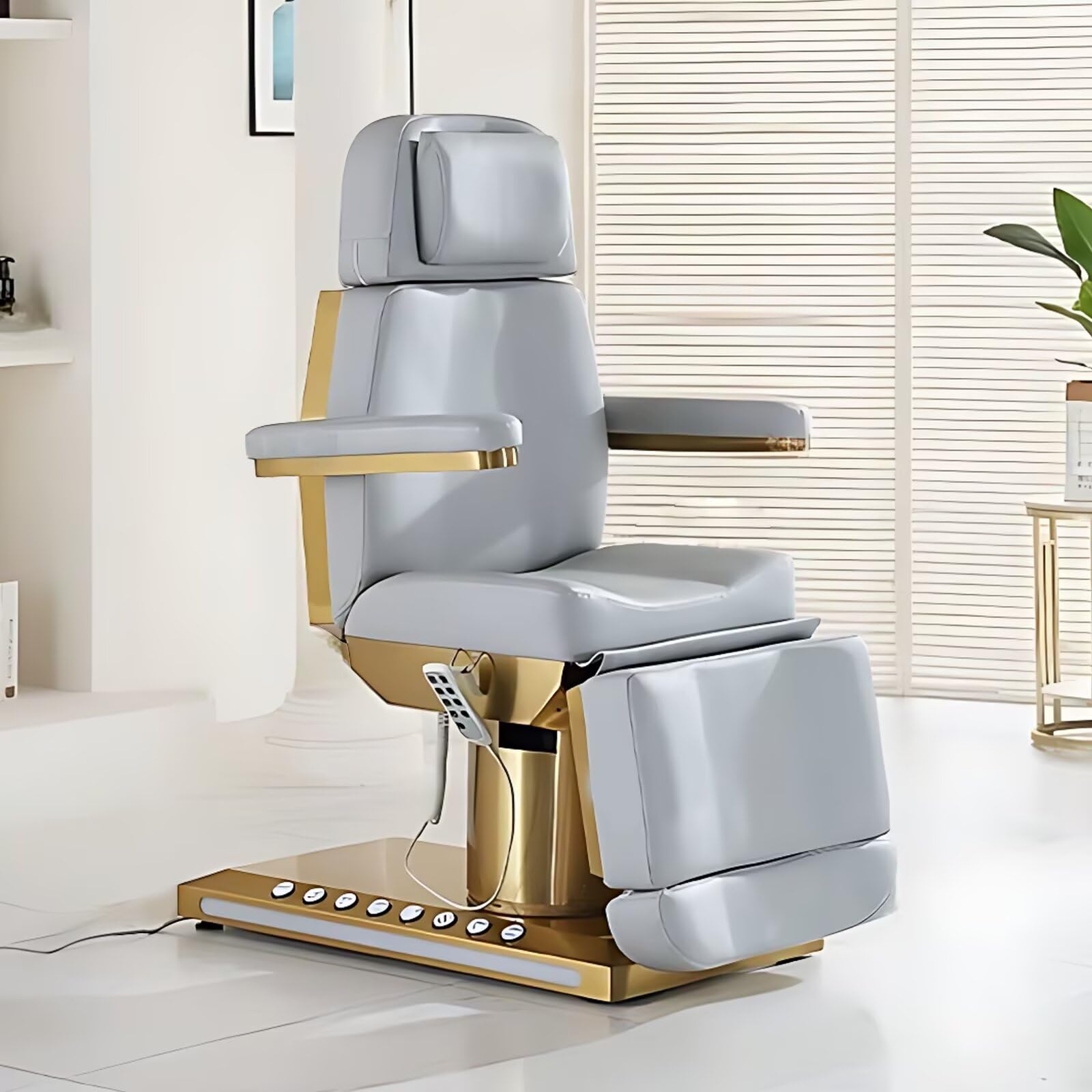Massage Table-Electric Massage Table with Grey High-End Luxury Style SPA Beauty Bed Includes Smart Lifting Tilt Back Adjustment