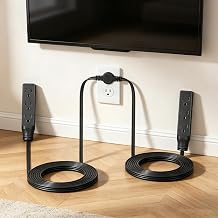 Twin Extension Cord Flat Wall Plug 24ft with 6 3-Ground Outlets