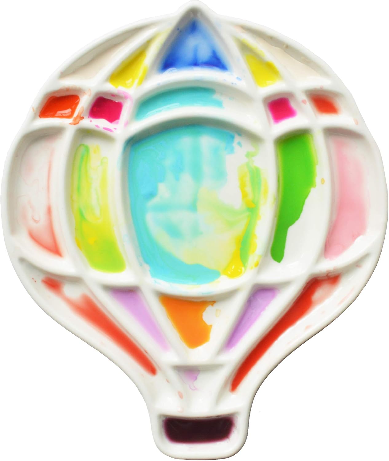Bower Bird Porcelain Watercolor Palette Balloon Artist Professional Ceramic Palette-with 2 Cloud Pen Holders