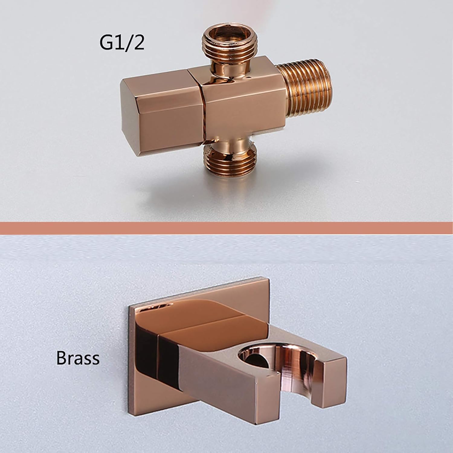Handheld Bidet Sprayer for Toilet, Wall Mounted Brass Bathroom Cloth Diaper Sprayer Set Rose Gold Single Cold Water Toilet Bidet Sprayer Kit for Personal Hygiene