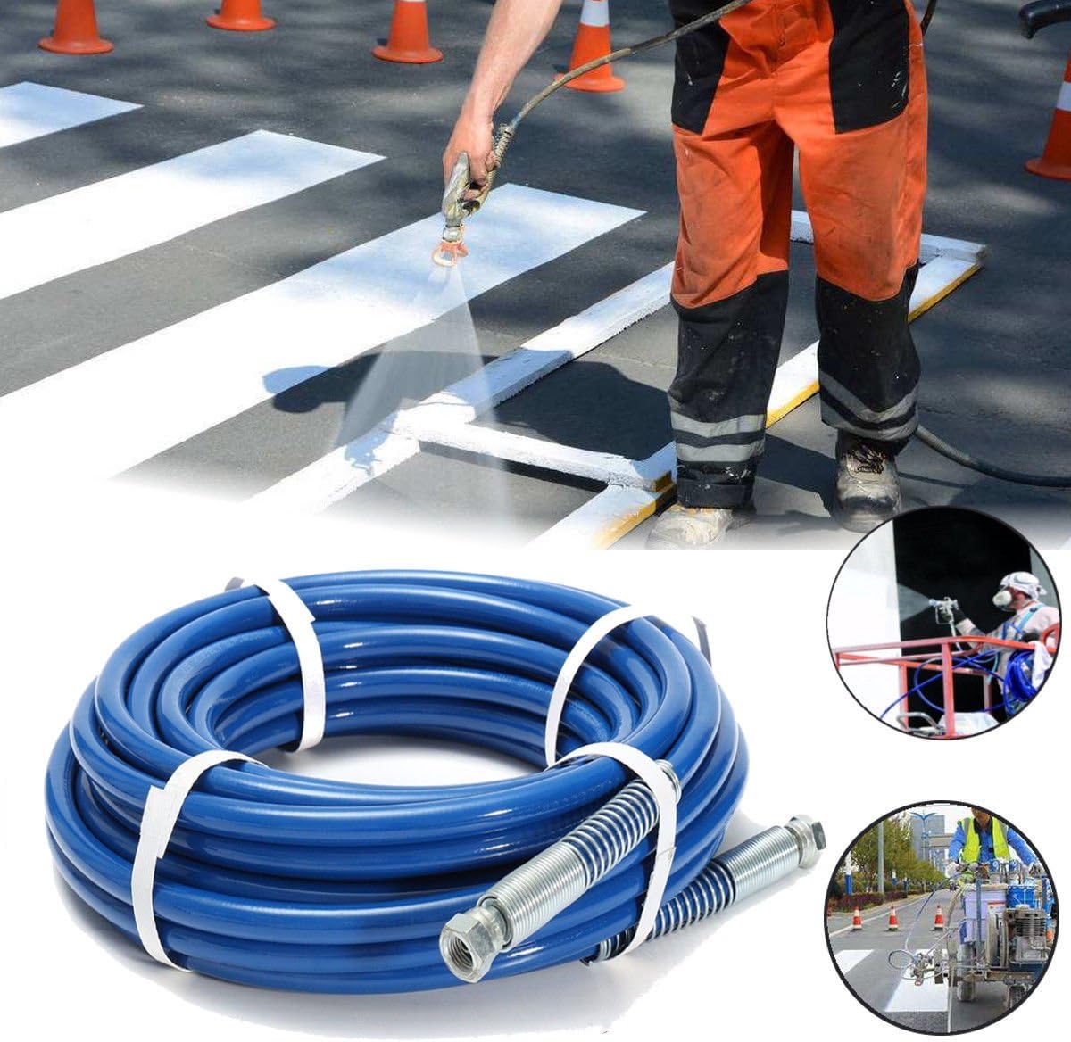 iMeshbean 50ft 1/4" Airless Paint Spray Hose Sprayer Light Flexible Fiber Tube 3300PSI (15 Meter)