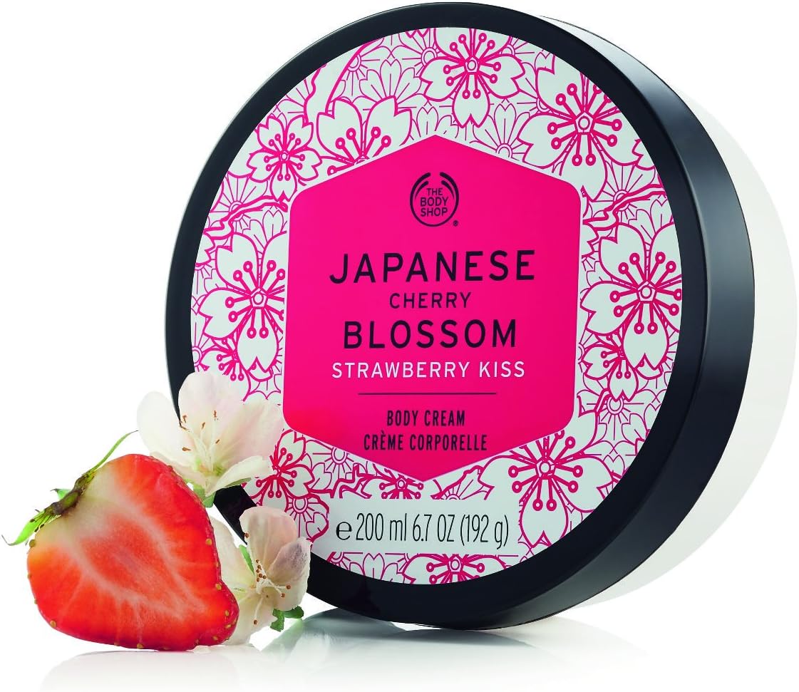 The Body Shop Japanese Cherry Blossom Strawberry Kiss Body Cream 200ml Amazon.co.uk Beauty
