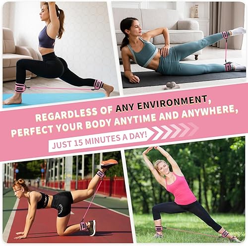 Miniatura 7 de Bandas de resistencia de tobillo, pesas de tobillo, equipo de ejercicios de glúteos y parte inferior del cuerpo, equipo de pilates para tobillo,